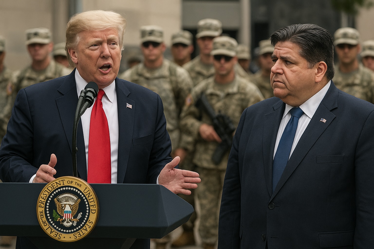 AI-generated neutral companion image — file folder and Capitol exterior